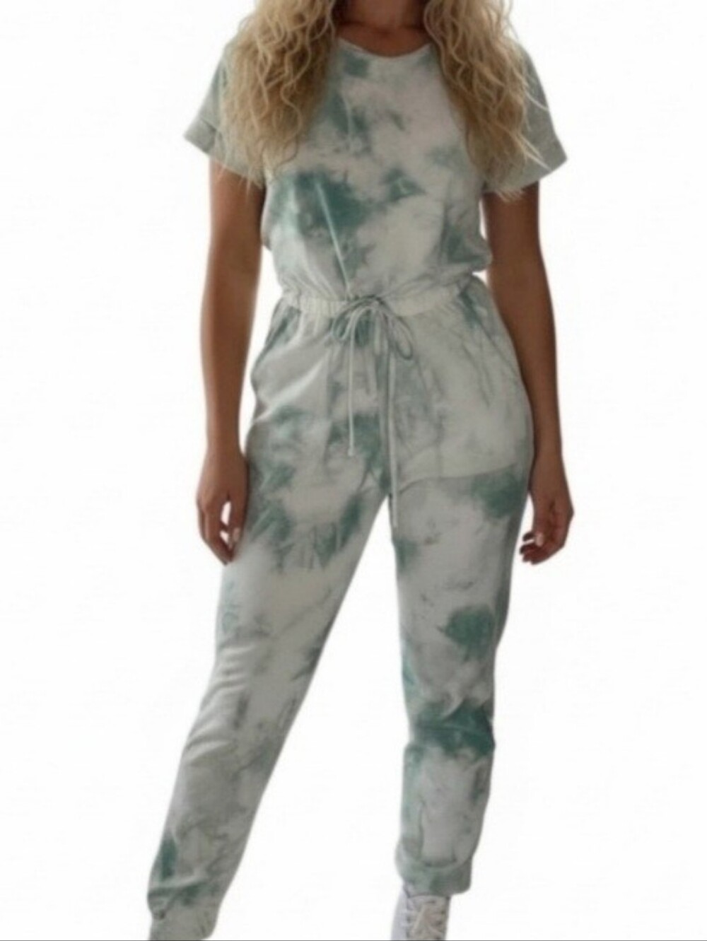 Boutique Green Tie-Dye Jumpsuit Womens Small